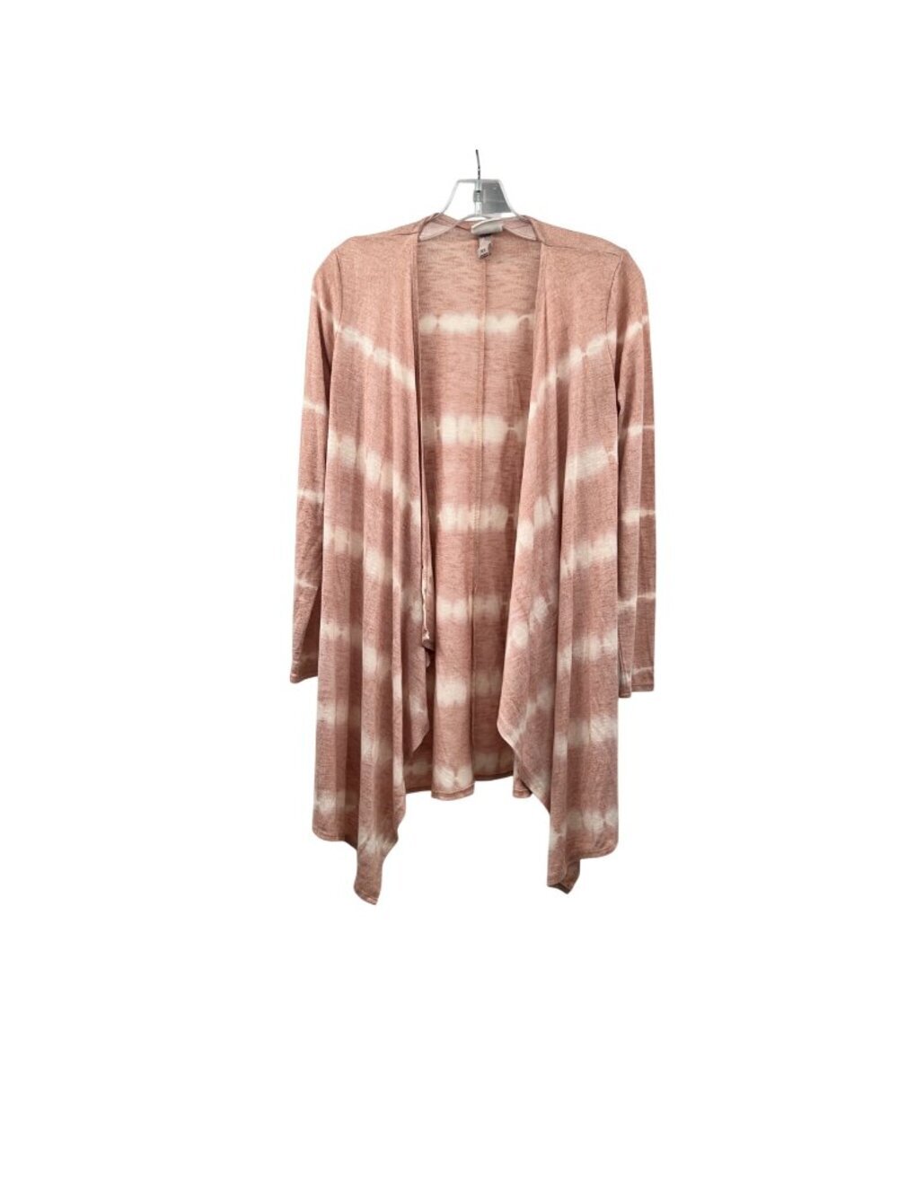 Knox Rose Lightweight Cardigan Open Front Peach/White Stripe Size XS
